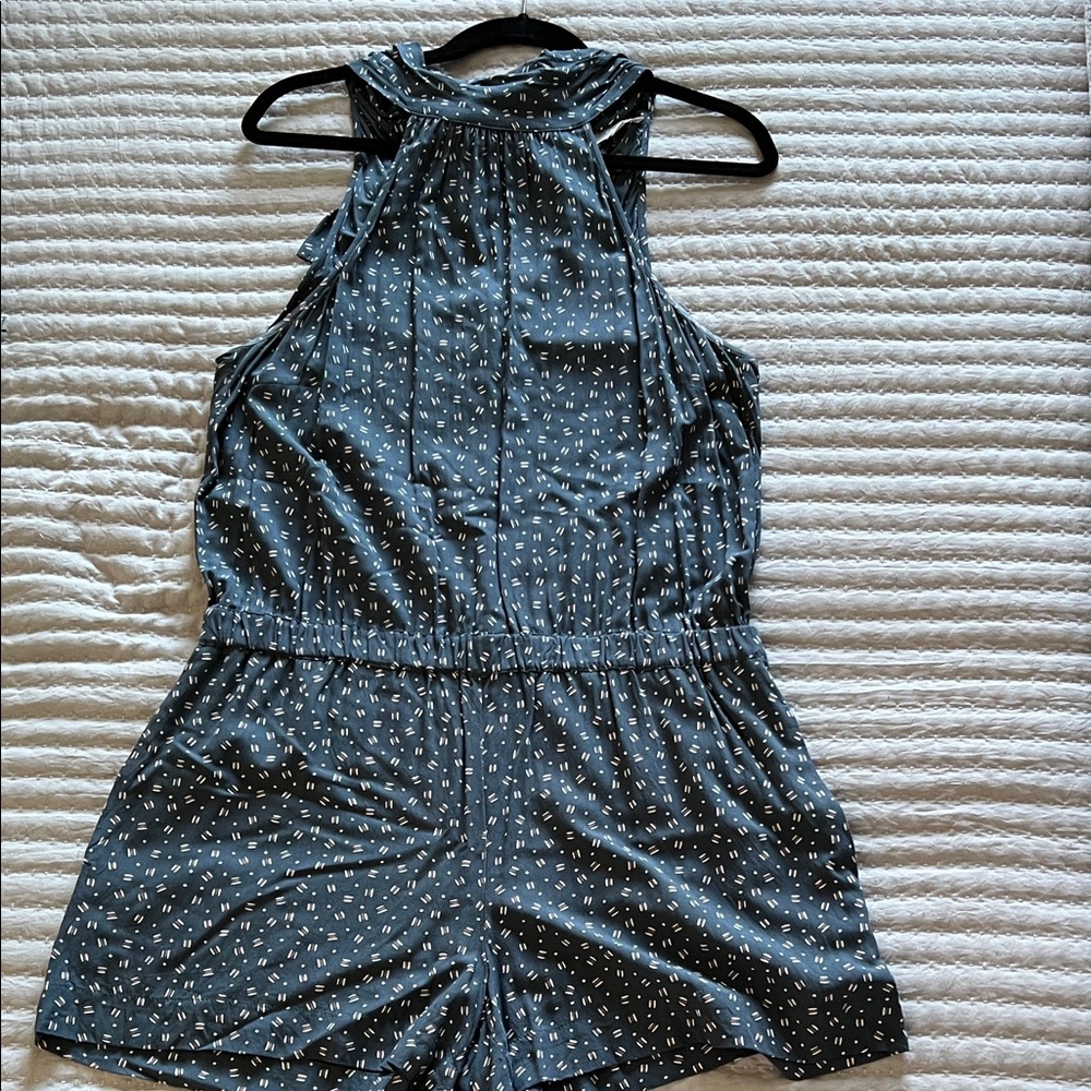 LOFT Blue Patterned Jumpsuit